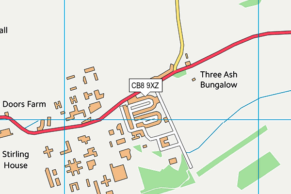 CB8 9XZ map - OS VectorMap District (Ordnance Survey)