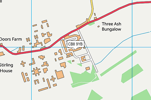 CB8 9YB map - OS VectorMap District (Ordnance Survey)