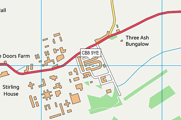 CB8 9YE map - OS VectorMap District (Ordnance Survey)