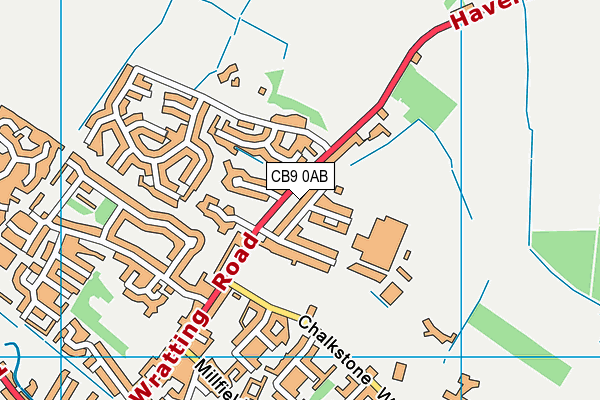 CB9 0AB map - OS VectorMap District (Ordnance Survey)