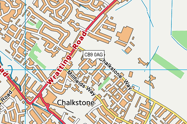 CB9 0AG map - OS VectorMap District (Ordnance Survey)