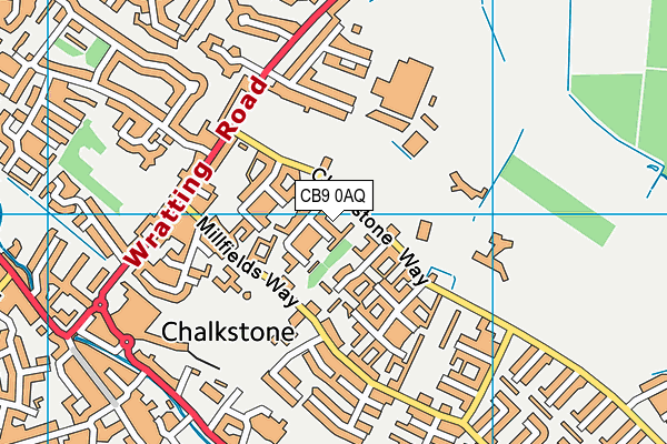 CB9 0AQ map - OS VectorMap District (Ordnance Survey)