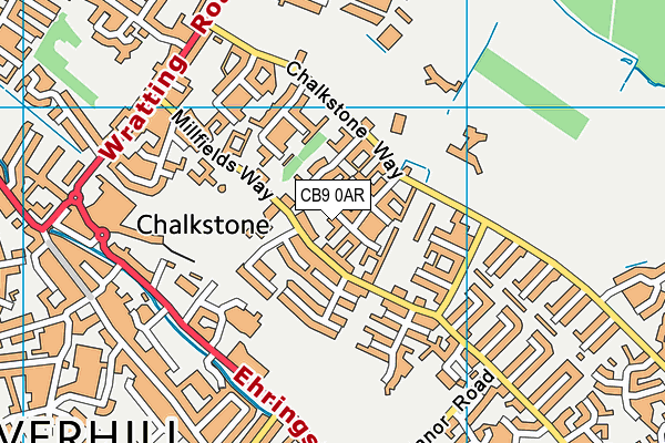 CB9 0AR map - OS VectorMap District (Ordnance Survey)