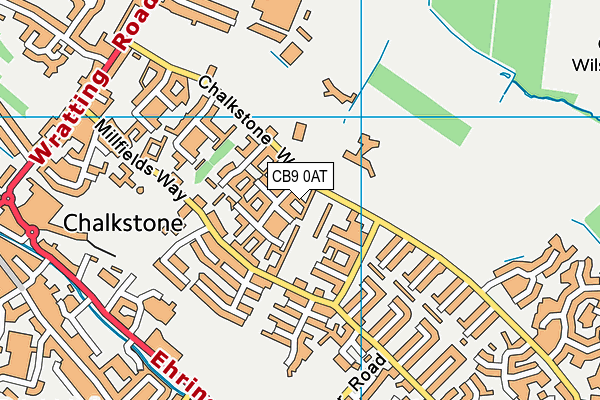 CB9 0AT map - OS VectorMap District (Ordnance Survey)