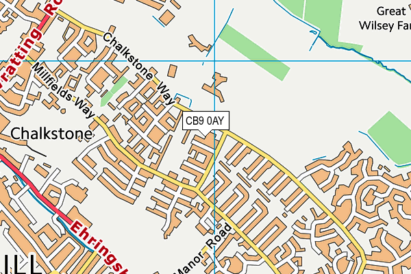 CB9 0AY map - OS VectorMap District (Ordnance Survey)