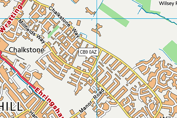 CB9 0AZ map - OS VectorMap District (Ordnance Survey)