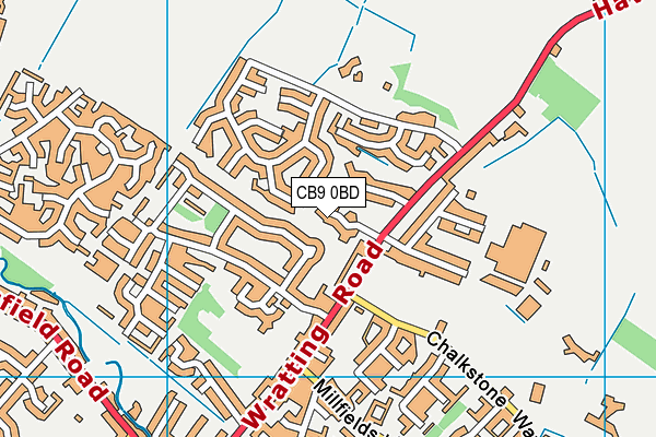 CB9 0BD map - OS VectorMap District (Ordnance Survey)