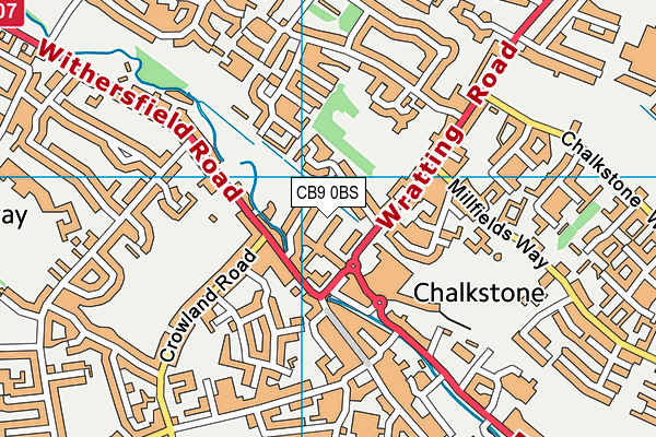 CB9 0BS map - OS VectorMap District (Ordnance Survey)