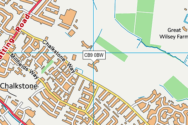 CB9 0BW map - OS VectorMap District (Ordnance Survey)