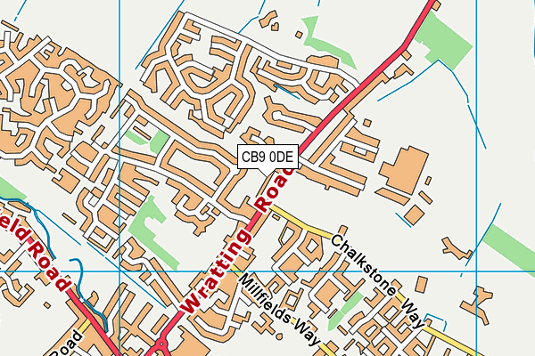 CB9 0DE map - OS VectorMap District (Ordnance Survey)