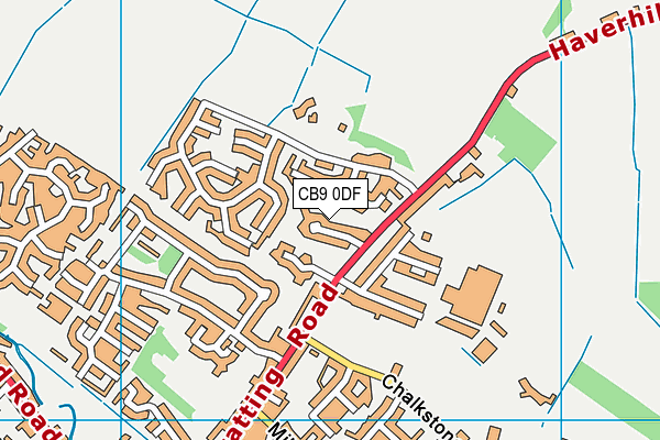 CB9 0DF map - OS VectorMap District (Ordnance Survey)