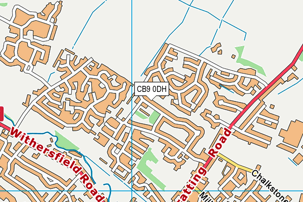 CB9 0DH map - OS VectorMap District (Ordnance Survey)