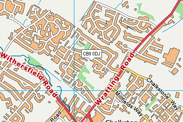 CB9 0DJ map - OS VectorMap District (Ordnance Survey)