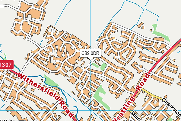CB9 0DR map - OS VectorMap District (Ordnance Survey)
