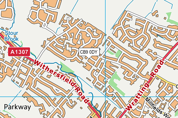 CB9 0DY map - OS VectorMap District (Ordnance Survey)
