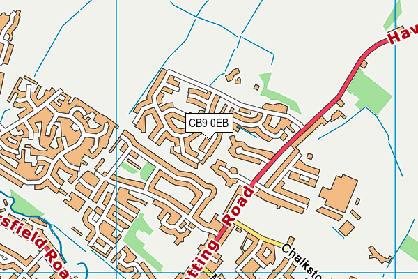 CB9 0EB map - OS VectorMap District (Ordnance Survey)