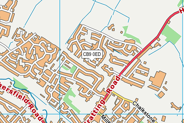 CB9 0ED map - OS VectorMap District (Ordnance Survey)