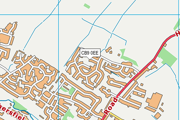 CB9 0EE map - OS VectorMap District (Ordnance Survey)