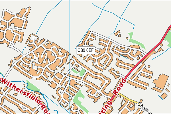 CB9 0EF map - OS VectorMap District (Ordnance Survey)