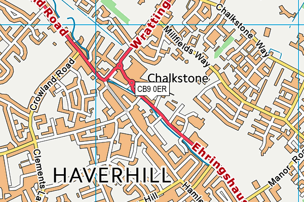 Haverhill Leisure Centre map (CB9 0ER) - OS VectorMap District (Ordnance Survey)