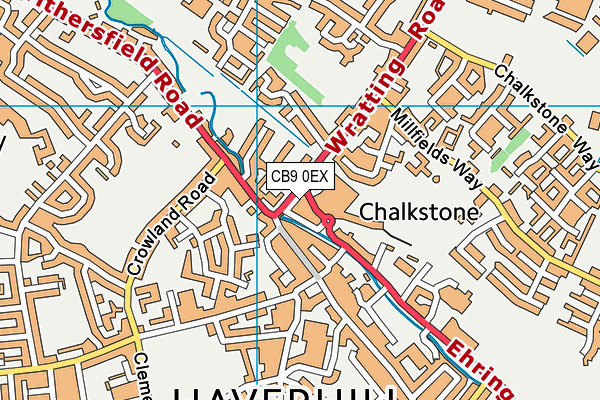 CB9 0EX map - OS VectorMap District (Ordnance Survey)