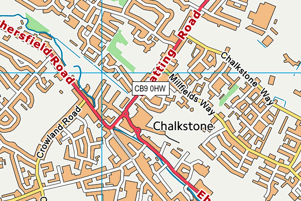 CB9 0HW map - OS VectorMap District (Ordnance Survey)