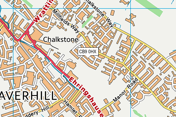 CB9 0HX map - OS VectorMap District (Ordnance Survey)