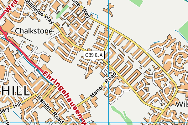 CB9 0JA map - OS VectorMap District (Ordnance Survey)