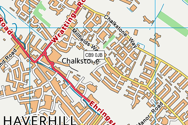 Chalkstone Middle School (Closed) map (CB9 0JB) - OS VectorMap District (Ordnance Survey)