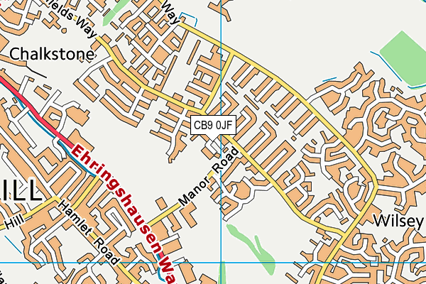 CB9 0JF map - OS VectorMap District (Ordnance Survey)