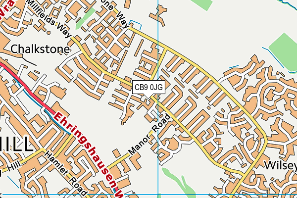 CB9 0JG map - OS VectorMap District (Ordnance Survey)