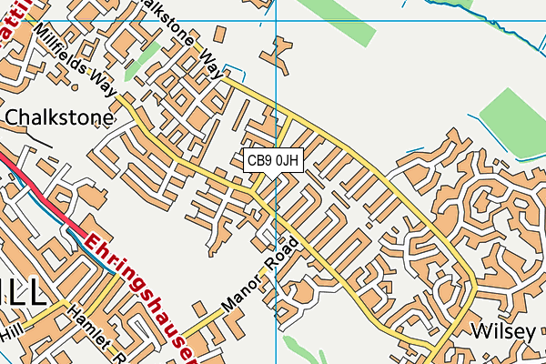 CB9 0JH map - OS VectorMap District (Ordnance Survey)
