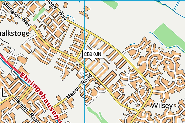 CB9 0JN map - OS VectorMap District (Ordnance Survey)