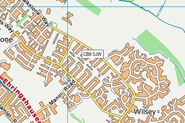 CB9 0JW map - OS VectorMap District (Ordnance Survey)