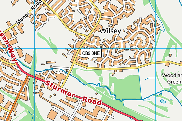 CB9 0NE map - OS VectorMap District (Ordnance Survey)