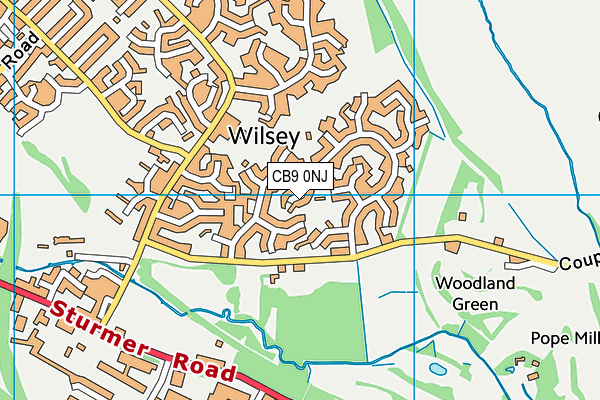 CB9 0NJ map - OS VectorMap District (Ordnance Survey)