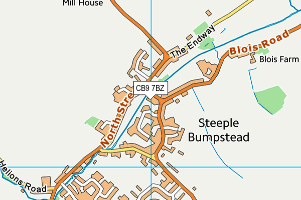 CB9 7BZ map - OS VectorMap District (Ordnance Survey)
