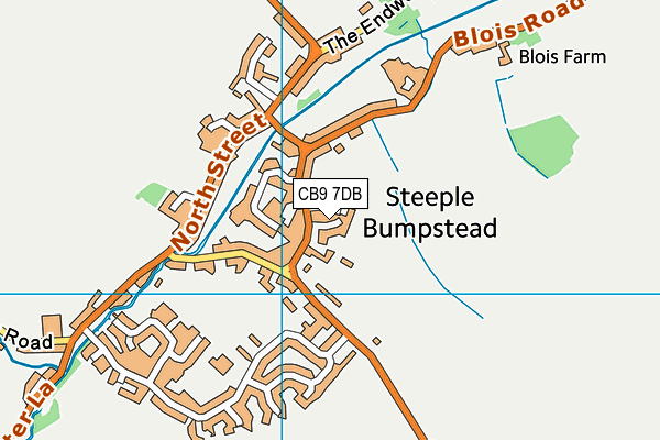 CB9 7DB map - OS VectorMap District (Ordnance Survey)