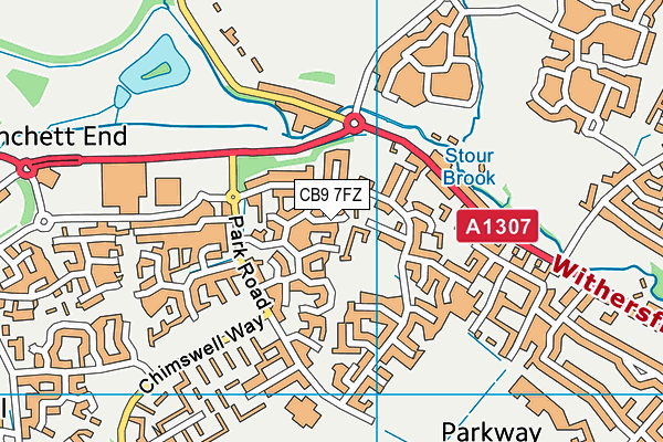 CB9 7FZ map - OS VectorMap District (Ordnance Survey)