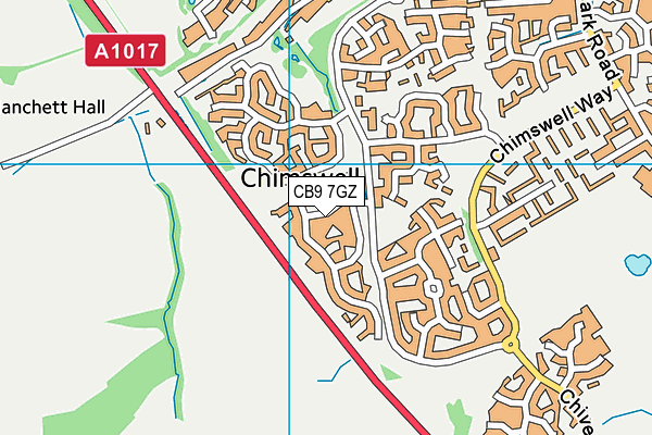 CB9 7GZ map - OS VectorMap District (Ordnance Survey)