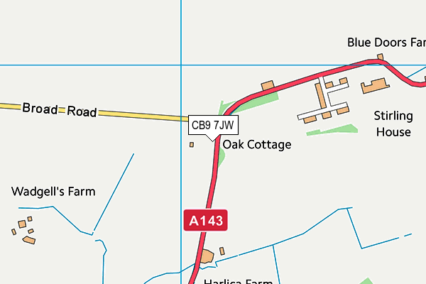 CB9 7JW map - OS VectorMap District (Ordnance Survey)