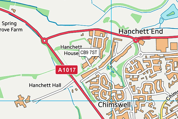 CB9 7ST map - OS VectorMap District (Ordnance Survey)