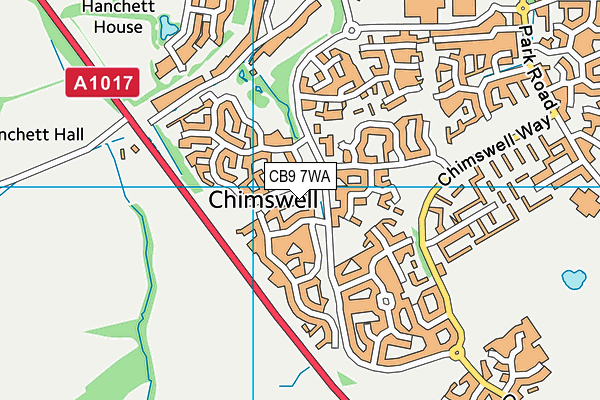 CB9 7WA map - OS VectorMap District (Ordnance Survey)