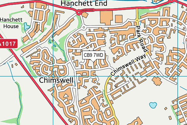 CB9 7WD map - OS VectorMap District (Ordnance Survey)