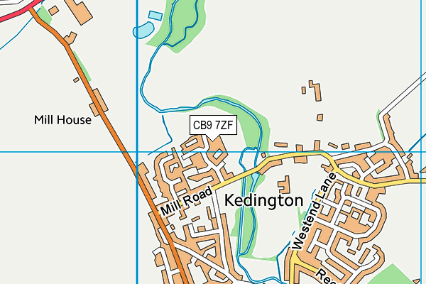 CB9 7ZF map - OS VectorMap District (Ordnance Survey)