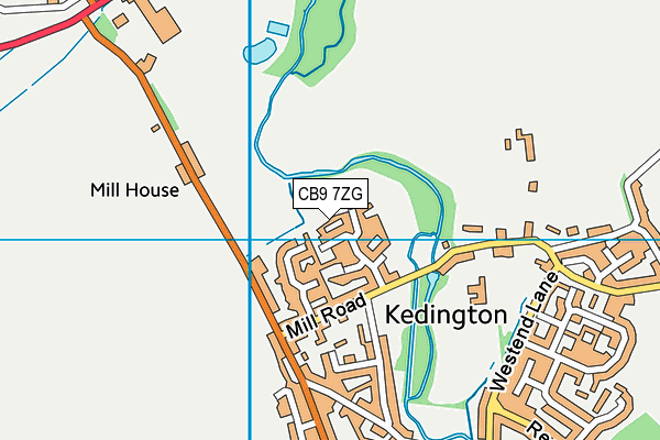 CB9 7ZG map - OS VectorMap District (Ordnance Survey)