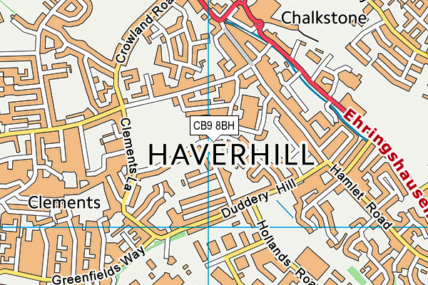 CB9 8BH map - OS VectorMap District (Ordnance Survey)