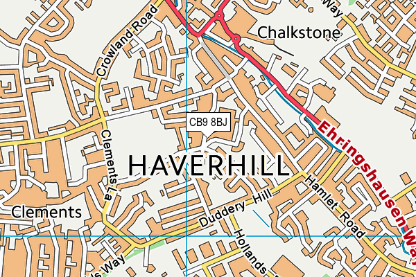 CB9 8BJ map - OS VectorMap District (Ordnance Survey)