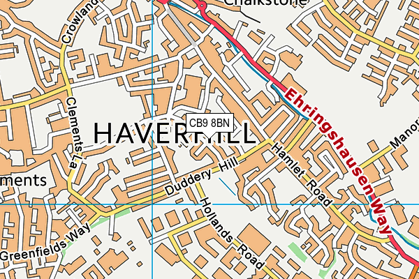 CB9 8BN map - OS VectorMap District (Ordnance Survey)