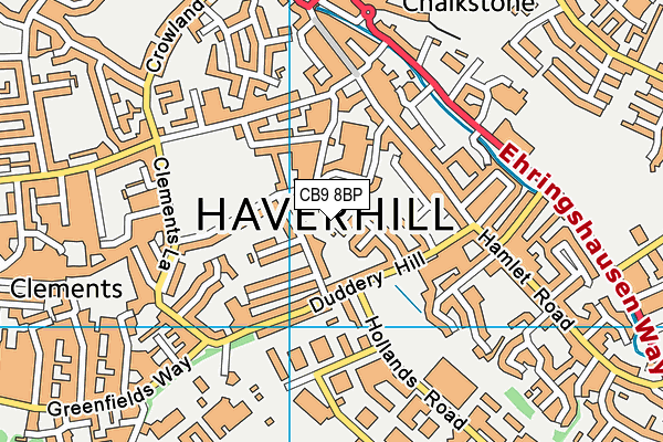 CB9 8BP map - OS VectorMap District (Ordnance Survey)